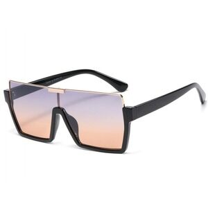 Oversized Sunglasses Flat Top‎ Shield Gradient Lens Fashion Shades Women Lentes